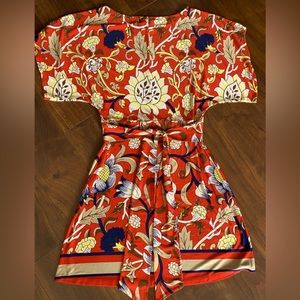 BCBGMaxAzria Resort Dress, Kimono Style, Tie Back XS